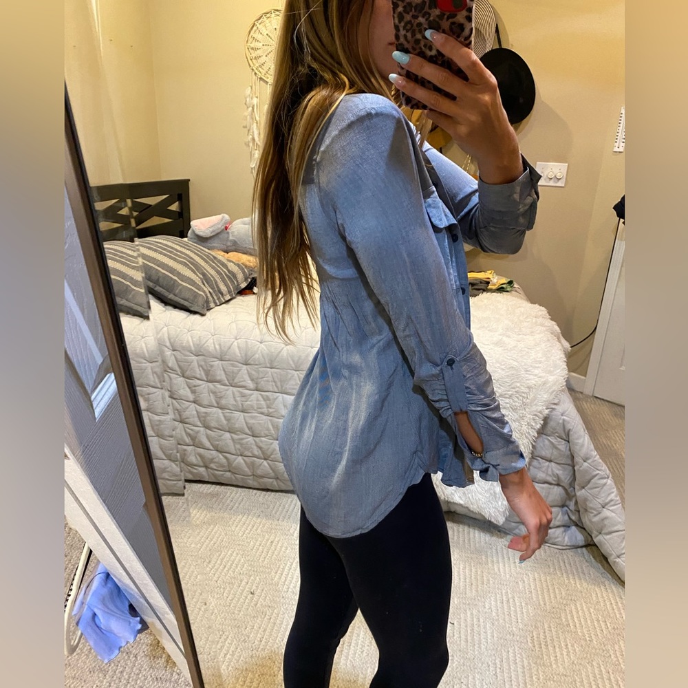 Grey Express Button Up Top - image 2